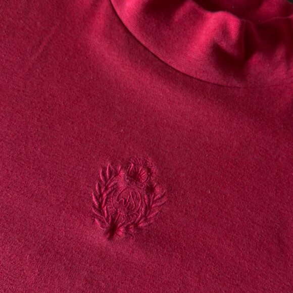 Vintage Blair Red Embroidered Mock Neck Long Sleeve - Picture 3 of 6